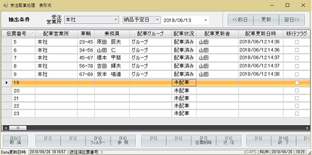 運用にあわせて配車スケジュールを表示！